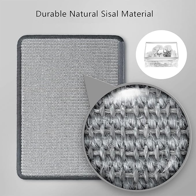 Cat Scratching Pad Natural Sisal Sofa Corner Furniture Protector Scratcher Mats Protecting Carpets and Sofas Couch Corner Furniture Anti-Slip Sisal Cat Repellent Mat for Sofa Bed Desk Legs
