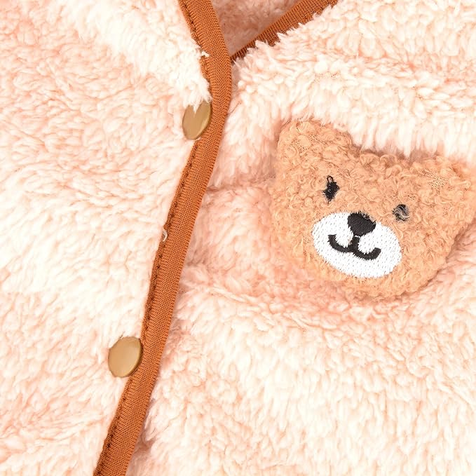 Fleece Small Dog Sweater, Solid Pet Vest with Bear Patch Elastic Soft Outfits Puppy Clothes Warm Fall Winter Apparel for Cat Chihuahua Yorkie,Beige,L