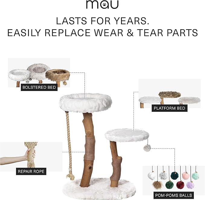 Mau Lifestyle Brown Rizzo Cat Tree, 32" H, 27 LBS