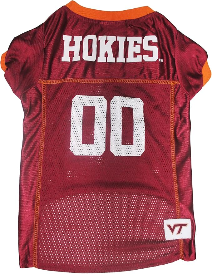 Pets First NCAA College Virginia Tech Hokies Mesh Jersey for DOGS & CATS, Small.Licensed Dog Jersey with your Favorite Football/Basketball College Team
