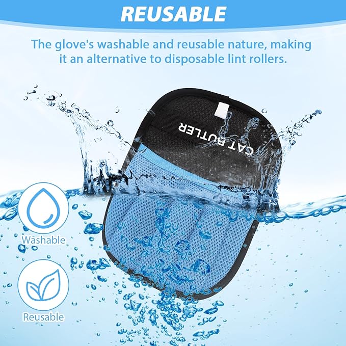 New Upgrade Electrostatic Gloves Pet Hair & Pet Hair Removal Glove for Cats ＆ Dogs - Reusable Grooming Mitt for Efficient Shedding Control