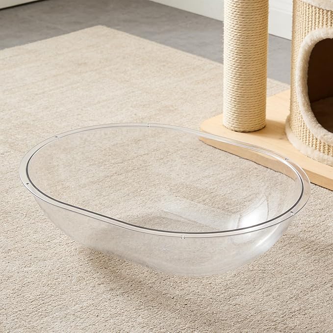 Levemolo Acrylic Dome Window Perch, Cat Tree Hammock, Clear Kittens Nest Furniture Bubble Bowl Replacement, Space Capsule Design Bowl for Cat Wall Shelf Bed 40x30cm