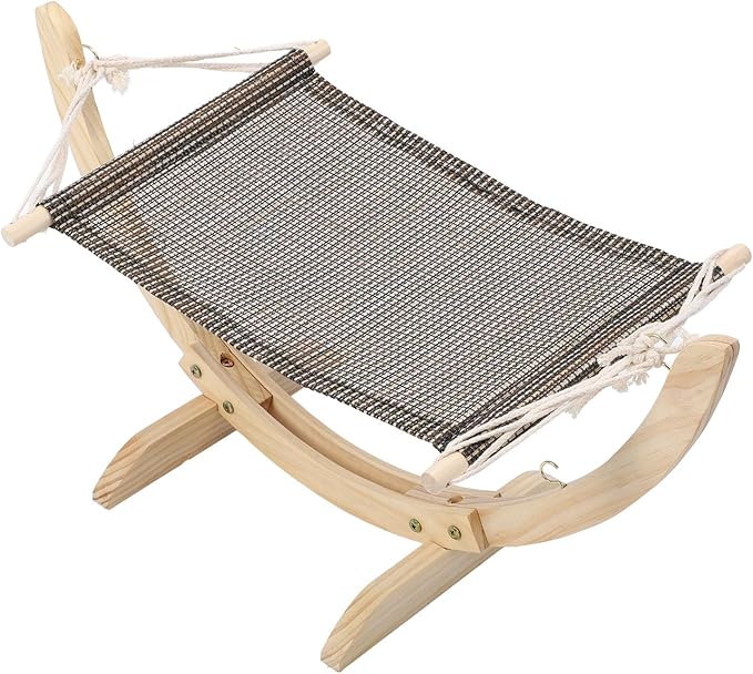 Asixxsix Cat Hammock Bed, Multipurpose Elevated Cat Bed Comfortable Cat Swing Bed, Pet Furniture for Kitty, Puppy, Bunny and Small Animal, Easy Assembly, Easy to Clean (Mesh Fabric)