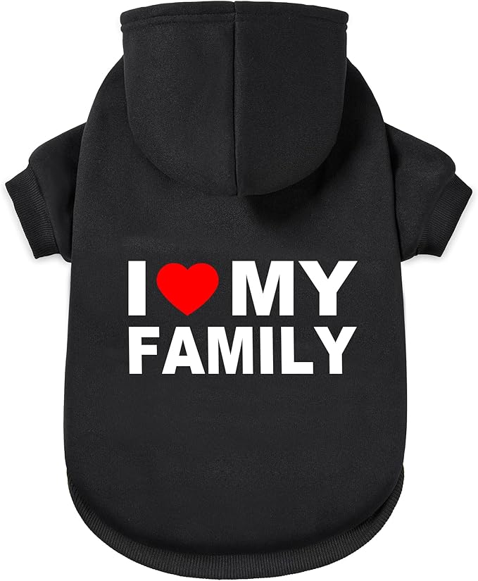 Dog Sweater Dog Hoodie Cold Weather Coat Hooded Sweatshirt for Puppies,Cats, Small Medium Large Dogs (Black(Family), XX-Large)