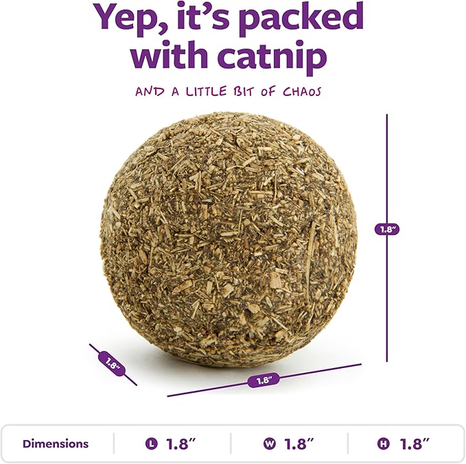 SmartyKat Catnip Kiss Compressed Cat Toy Ball, Mess-Free Concentrated Catnip Power for Chase & Pounce Play for Cats & Kittens, One Size