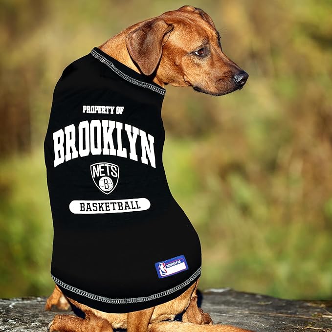 Pets First NBA Licensed Hoodies & T-shirt for Dogs & Cats, Brooklyn NETS, Medium