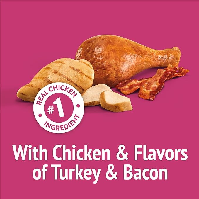 Friskies Purina Party Mix California Crunch with Chicken and Flavors of Turkey and Bacon Cat Treats - 30 oz Canister (Pack of 2)