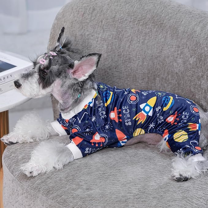 CuteBone Fleece Dog Pajamas Clothes Puppy Jammies Pet Apparel Cat Onesie for Chihuahua Yorkie Frenchies P317M