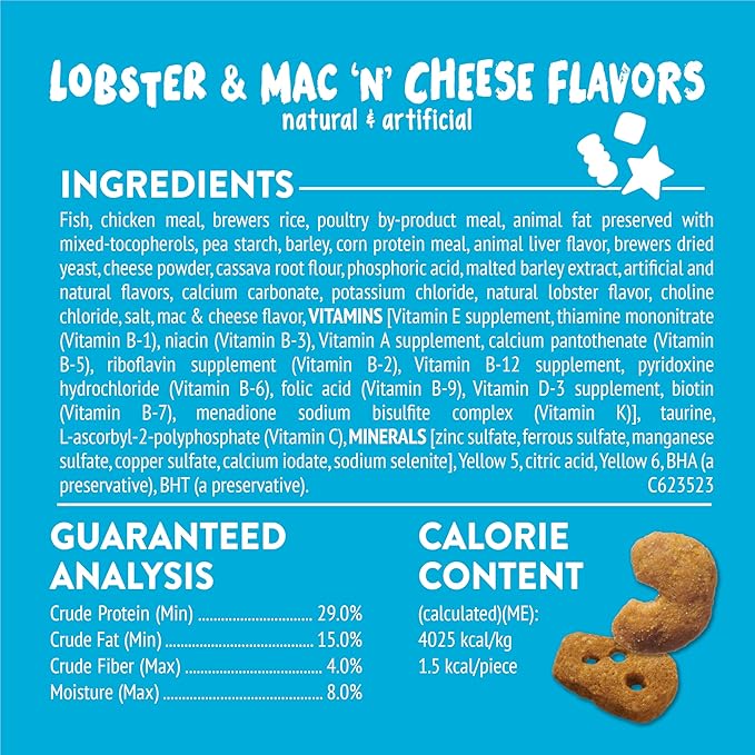Purina Friskies Cat Treats, Party Mix Lobster & Mac 'N' Cheese Flavors - (Pack of 6) 6 oz. Pouches