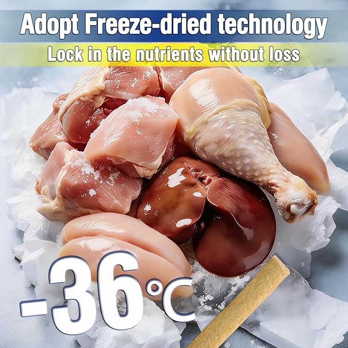 150g Freezed Dried Cat Chew Stick Chicken Flavor, Cat Dental Treats for Freshens Breath and Reduce Tartar, Feline Teething Sticks Cats Treats Snack