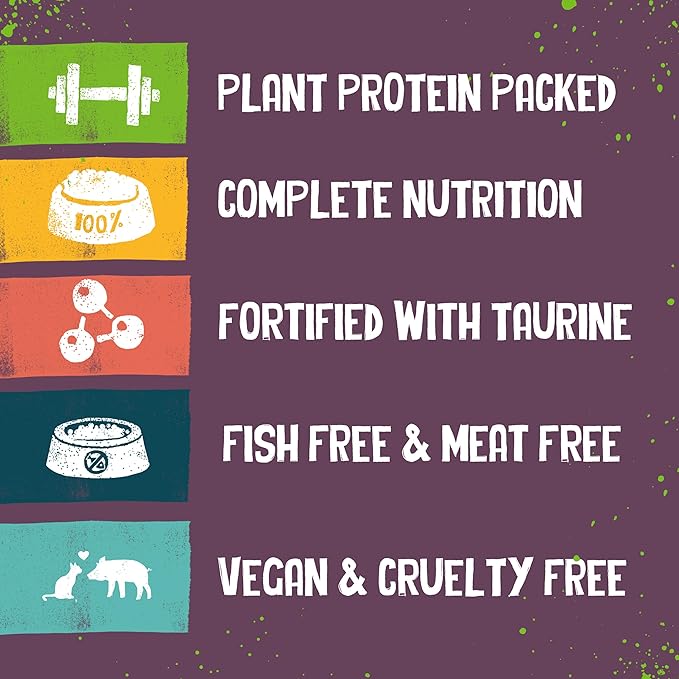 Benevo Vegan cat Food for Adult Cats 2kg. Holistic, Meat-Free, Complete, Non-gm Dry Food Kibble for Your cat. Award Winning Vegan pet Food Made in the UK.