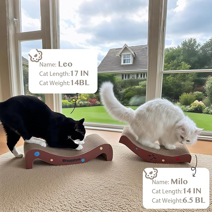 Cat Scratcher, 2 in 1 Corrugated Cat Scratch Board Lounger for Scraching & Napping, Cat Scratchers for Indoor Scratch Pad Couch Cardboard as Cat Bed & Furniture Protector from Cat Claws, 19.68 Inch