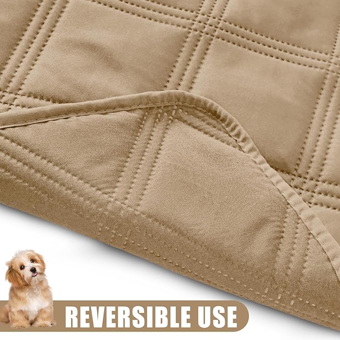 Smiry Waterproof Dog Bed Cover Blanket 40x70, Soft Reversible Pet Blanket, Washable Leakproof Cats Dogs Couch Cover for Sofa, Couch, Furniture, Camel/Camel
