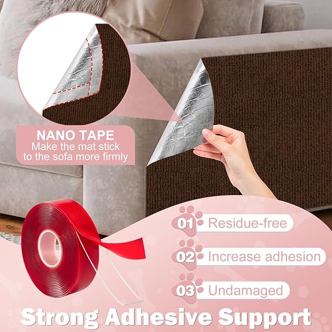ENONCI Cat Scratcher Pad,47.2"x15.8" Scratching Mat,Trimmable Anti Scratch Bed Couch Wall Corner Furniture Protector from Cat Claws,Easy Use for Cat Carpet/Door