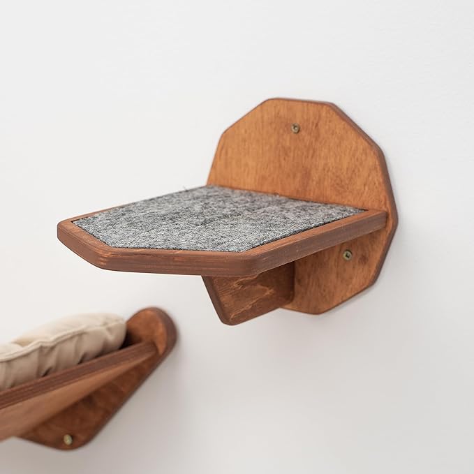 Wood Cat Bridge Cat Steps Cat Bed Wall Cat Toy Rustic Cat Tree Wall Decor Cat Lover Gift New Home Gift Cat Furniture Wall (White, 3 steps)