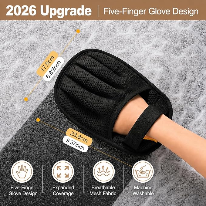 Upgraded Electrostatic Pet Hair Removal Glove,Quick Wiping, Reusable & Washable for Carpet Clothing Pet Beds Sofa Car Seats Effortless Cats & Dogs Hair Remover for Busy Pet Owners