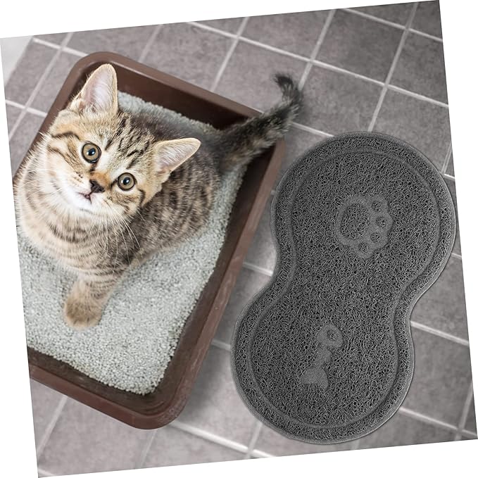Pet Placemats for Food Water Cat Litter Mat Non Mat for Pets Grey Sturdy Easy to Maintain
