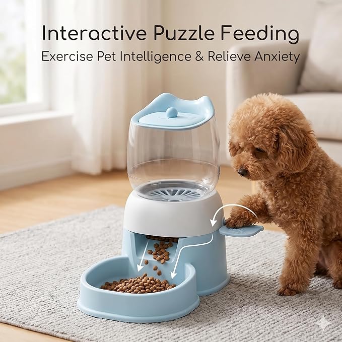 Cat Food Dispenser, Cat Feeder, Cat Feeder and Water Dispenser Automatic Pet Food Dispenser (1s)