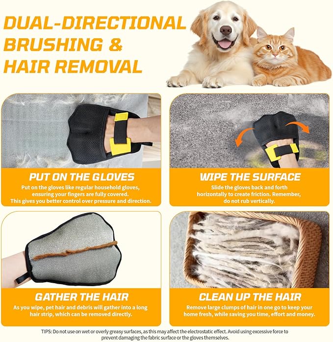 3-Pack Pet Hair Removal Tool,Dog Cat Hair Remover,Lint Shaver Cleaner Pro,Fur Removal Tool,Portable Carpet Scraper,Carpet Rake,Pet Hair Brush for Carpet,Clothes,Car Mats,Couch,Pet Bed,Furniture