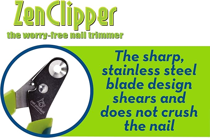 Zen Clipper Pet Nail Clipper for Dogs – Dog Nail Clipper for Safer Dog Grooming and Nail Care - Clean, Quiet, and Easy-to-Use Stainless Steel Dog Nail Trimmer - (5mm Hole)