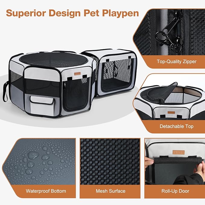Want to Give Your Kittens & Puppies a Safe, Independent Space? Try Lekereise: 47"×16" Portable Cat Playpen, 2-in-1 Dog Playpen, Independently Usable, with a Carry Bag. Play Freely Anywhere!