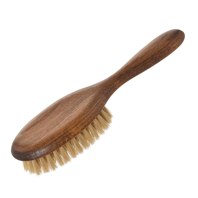Redecker Natural Pig Bristle Cat Brush with Varnished Beechwood Handle, 7-1/4-Inches