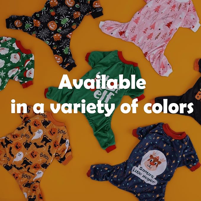 CuteBone Fleece Dog Halloween Pajamas Clothes Puppy Jammies Pet Apparel Cat Onesie for Chihuahua Yorkie Frenchies P305L