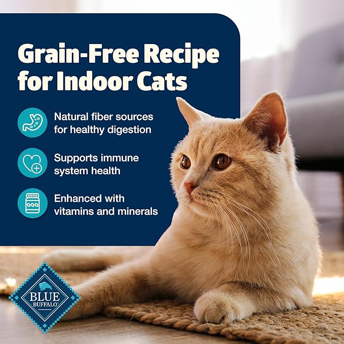 Blue Buffalo Freedom Grain-Free Adult Dry Cat Food, Complete & Balanced Nutrition for Indoor Cats, Made with Natural Ingredients, Whitefish Recipe, 11-lb. Bag