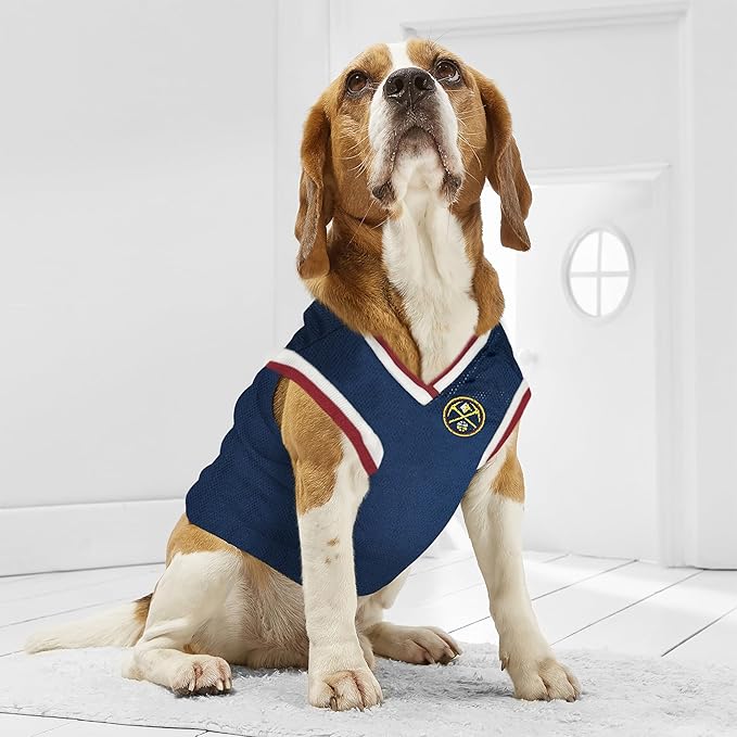 Pets First NBA Denver Nuggets Dog Jersey, X-Small- Tank Top Basketball Pet Jersey