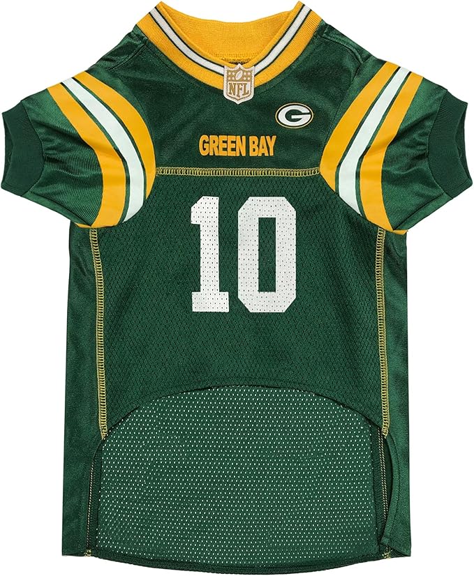 NFLPA Jordan Love PET Jersey, NFL Dog Shirt, Size Small, Green Bay Packers Mesh Jersey for Dogs