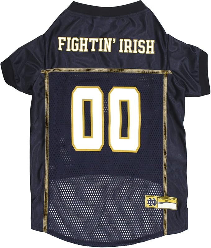 Pets First NCAA College Notre Dame Fighting Irish Mesh Jersey for Dogs & Cats, X-Large. Licensed Dog Jersey with Your Favorite Football/Basketball College Team