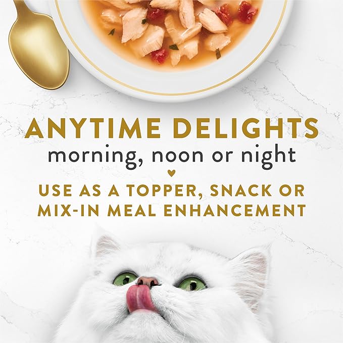 Fancy Feast Purina Lickable Wet Cat Food Broth Topper Complement,Classic with Wild Salmon and Vegetables - 1.4 oz. Pouches,(Pack of 32)