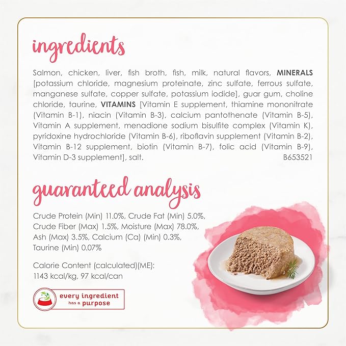 Purina Fancy Feast Grain Free Pate Wet Kitten Food Gourmet Naturals Wild Alaskan Salmon Recipe - (Pack of 12) 3 oz. Cans