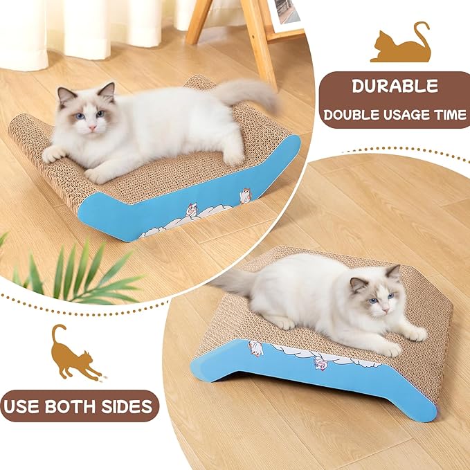 Cat Scratcher Cardboard Cat Scratch Pad Bed 22.8x16.5 Inch Extra Large Corrugated Cat Scratching Board Furniture Protector for Indoor Cats, Large Cats & Multi-cat Homes