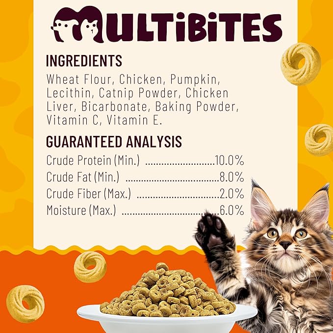 8 oz Pumpkin Treats Digestive Support Catnip Flavor Healthy Cat Snacks Training Biscuits Cat Treats
