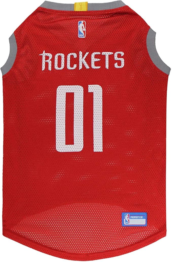 Pets First NBA HOUSTON ROCKETS DOG Jersey, X-Small - Tank Top Basketball Pet Jersey