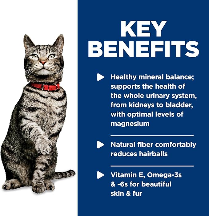 Hill's Science Diet Adult Urinary & Hairball Control Wet Cat Food, Chicken Minced, 2.9 oz. Cans, 12-Pack