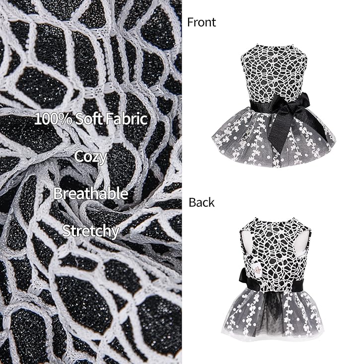 CuteBone Dog Birthday Dress Girl Puppy Skirt Tutu Cat Wedding Outfit Pet Party Clothes for Small Dogs Costume DD13XS