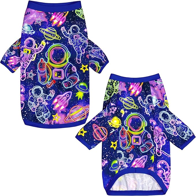 Dog T Shirts with Astronaut Pattern Printed Pet Shirt Softable Pajamas for Large Dogs,Astronaut L