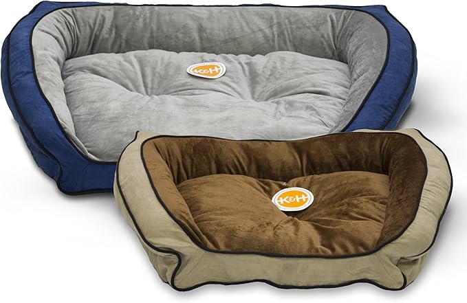 K&H Pet Products Bolster Couch Pet Bed Large Mocha/Tan 28" x 40"