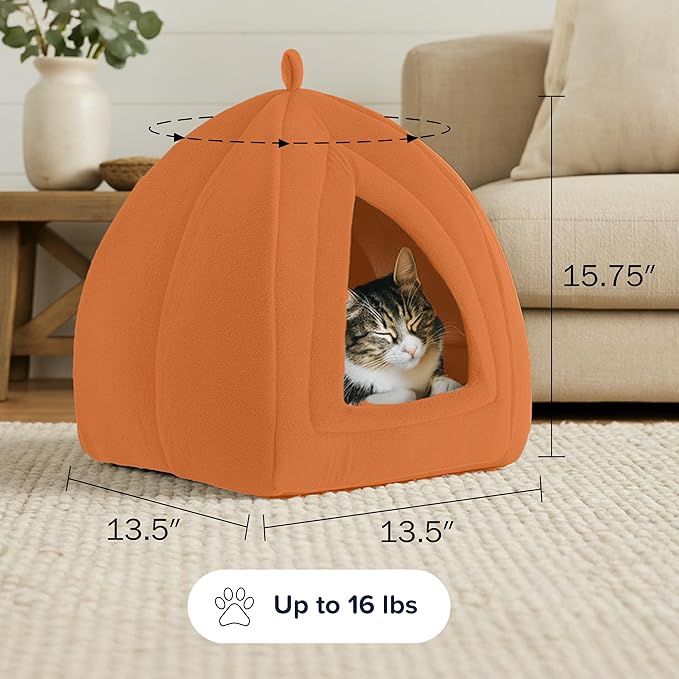 Cat House - Indoor Cat Bed with Removable Foam Cushion - Pet Tent for Kittens, Rabbits, Guinea Pigs, and Other Small Animals by PETMAKER