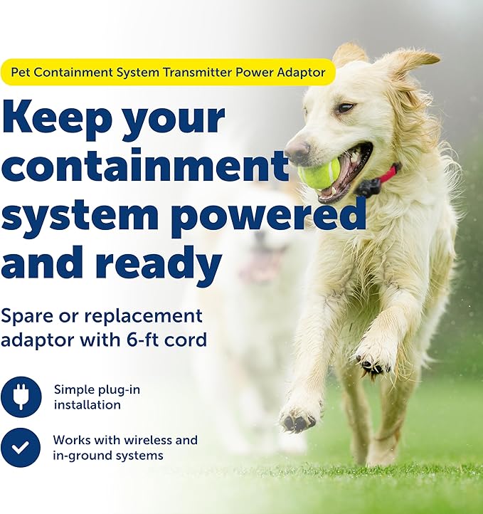 PetSafe Power Adaptor Replacement for Wireless Dog Containment System Transmitter Model RFA-513 Compatible with Wireless Pet Containment, Stay & Play, In-Ground Cat Fence & Indoor Radio Fence