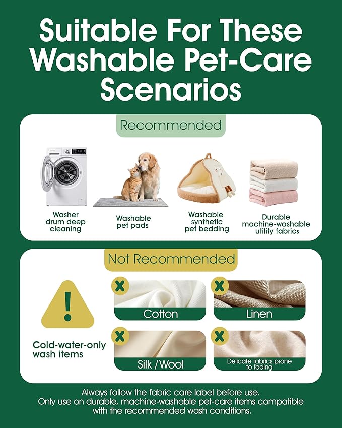 Pet Hair Dissolver For Washing Machine Cleaner, Hair Dissolving Laundry Detergent For Dog And Cat Fur, 96.7% Hair Dissolution, High Efficiency And Septic Safe, HE/Top/Front-Load Compatible, 6 Sachets