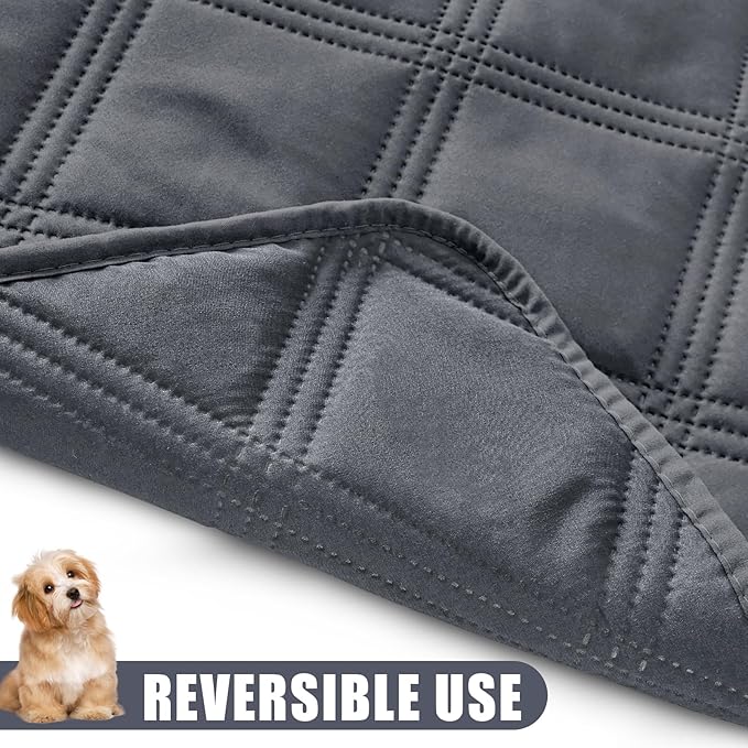 Smiry Waterproof Dog Bed Cover Blanket 30x70, Soft Reversible Pet Blanket, Washable Leakproof Cats Dogs Couch Cover for Sofa, Couch, Furniture, Dark Grey/Dark Grey