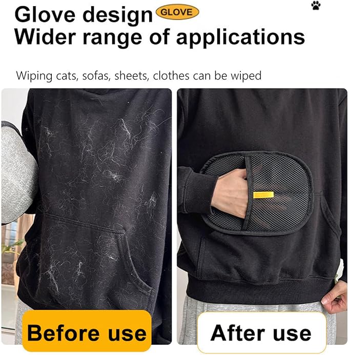 Pet Hair Removal Glove for Cats & Dogs, Upgraded Electrostatic Pet Hair Glove, Reusable Magic Brush Pet Hair Remover Tool for Laundry, Couch, Carpet, Car Seat.