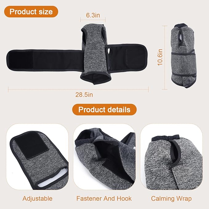 Cat Anxiety Jacket, Anxiety Vest for Cats, Jackets for Cats Only, Self-Adhesive Adjustable Pet Cat Calming Wrap Shirt, Calming Wrap for Pets to Relieve Stress