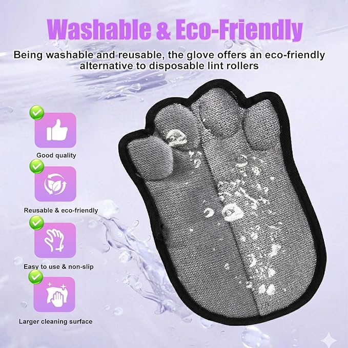 Pet Hair Removal Glove for Dogs & Cats Five-Finger Electrostatic Pet Hair Remover Glove Reusable Brush Pet Hair Tool & Upholstery Cleaning pet Gloves for pet Hair Removal