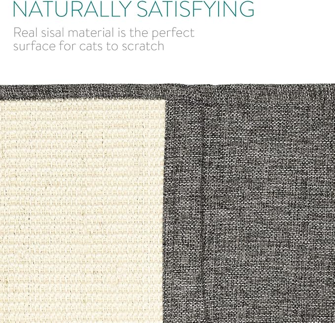 Navaris Cat Scratch Mat Sofa Protector - Natural Sisal Furniture Protector Scratching Pad for Cats - Scratch Carpet for Bed, Chair