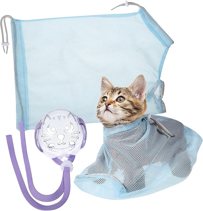 VANZACK Cat Shower Bag Kitten Washing Bag Cat Shower Net Bag Grooming Bag for Grooming Bathing Bag Cat Sling Bag Cat Immobilizing Bag Kitten Bath Bag Cat Bath Bag Pp Beauty Bag Take a Bath