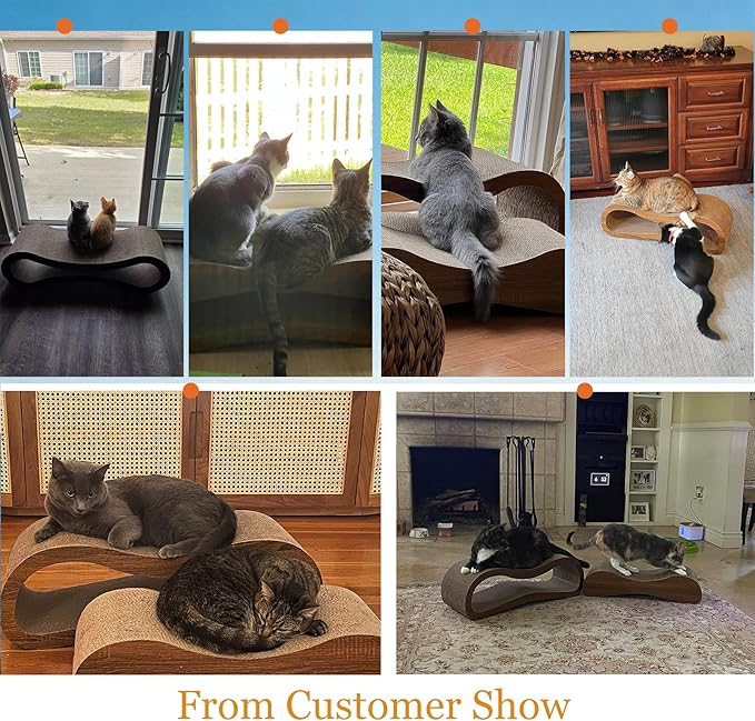 Simple Delxue Cat Scratcher, 2 in 1 Cat Scratching Board, Cat Cardboard, Scratch Lounger, Large, 27.56 x9.45 x8.86 inch
